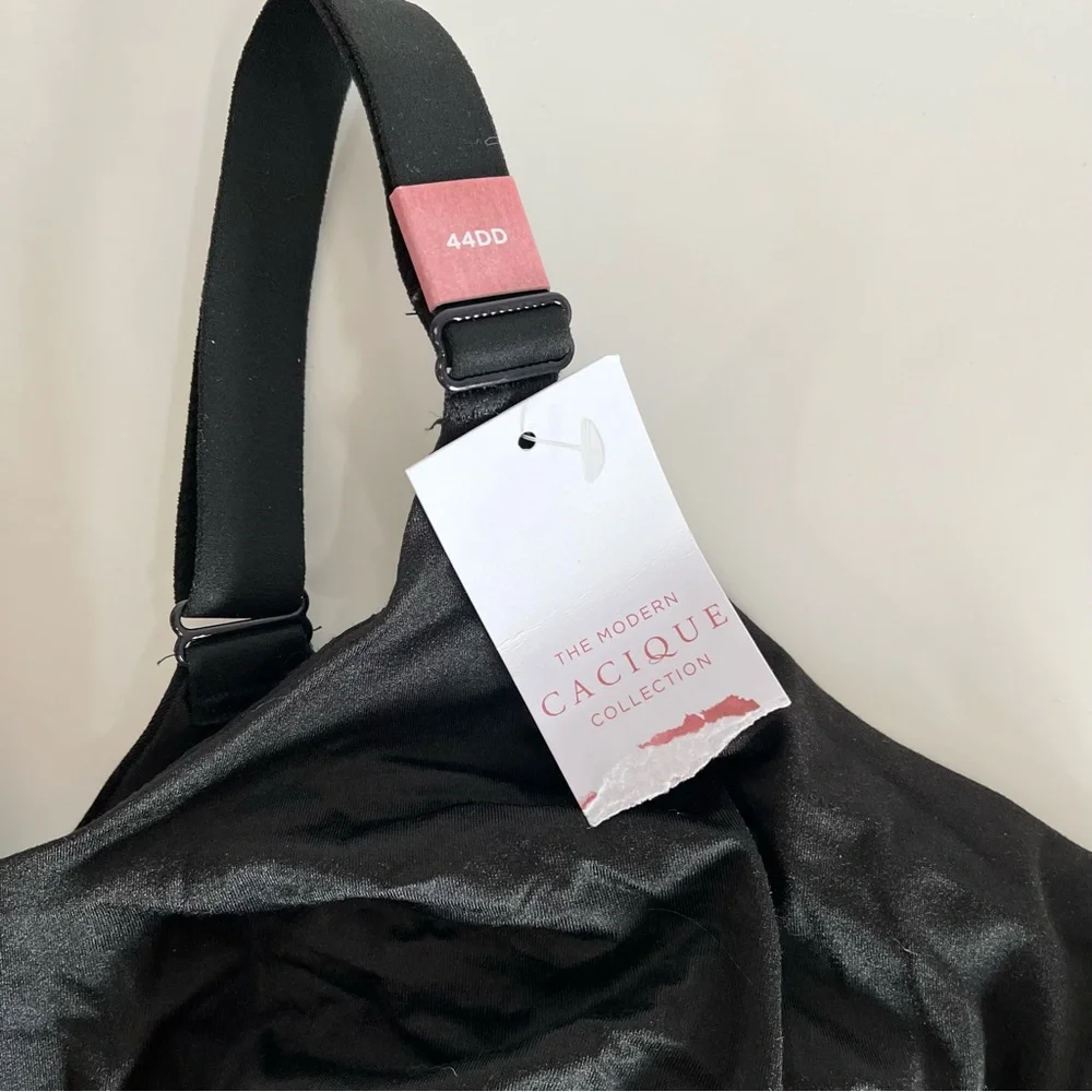 NWT Cacique Black Wireless Unlined Lounge Bra, size 44DD - Picture 3 of 8